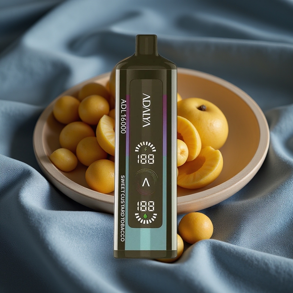 Adalya ADL 16000 PRO Puffs Digital Ekranlı USB-C Şarjlı Tatlı Muhallebi Tütün
