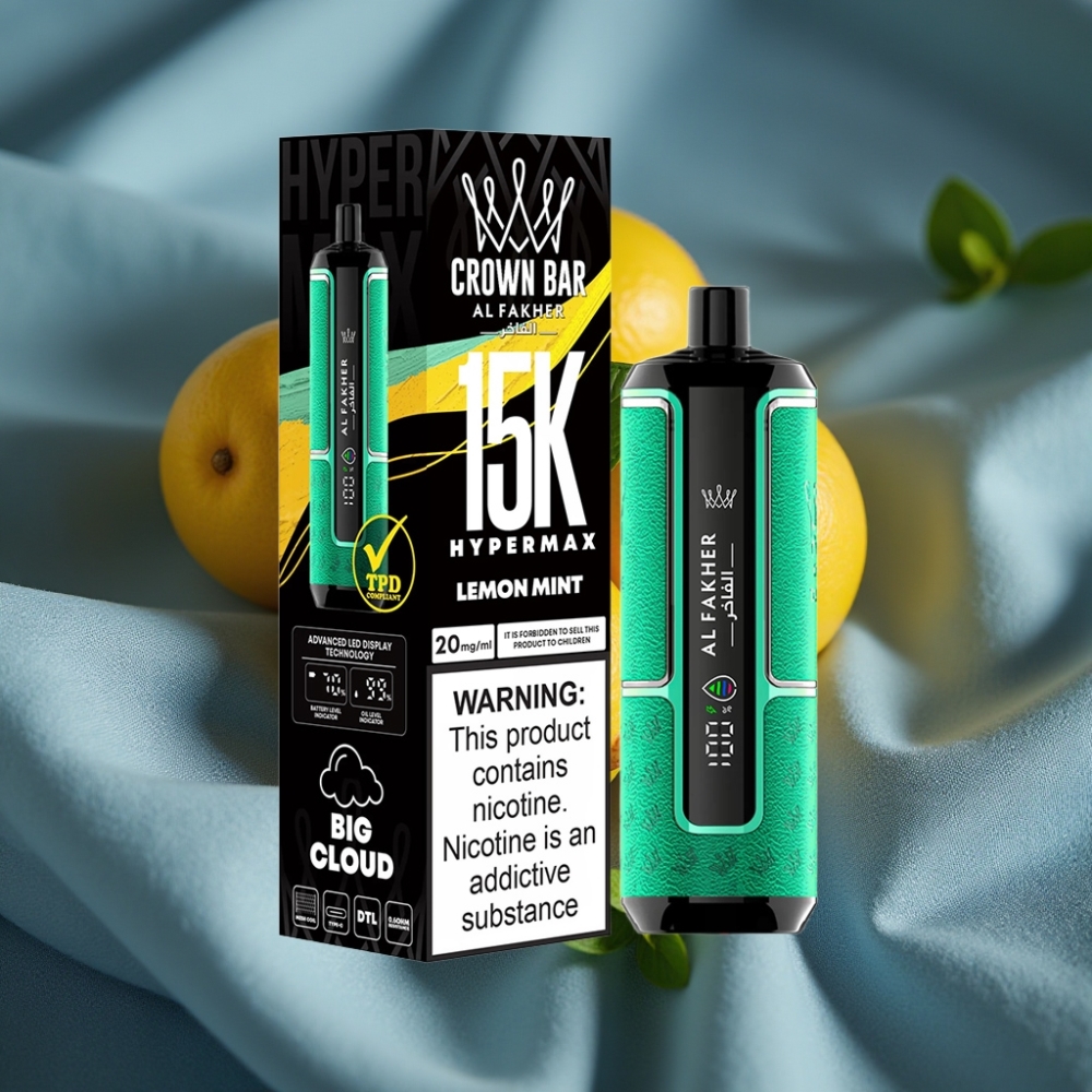 Al Fakher Crown Bar 15K Hypermax 22ml 600mAh Type-C Port Limon Nane