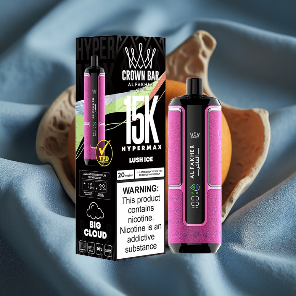 Al Fakher Crown Bar 15K Hypermax Lüç Buzlu Taşınabilir DTL Şarjlı Disposable Vape Kit