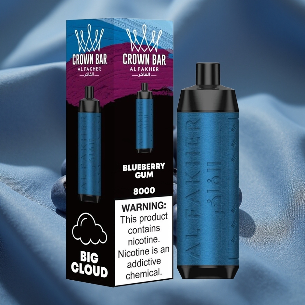 Al Fakher Crown Bar 8000 Crystal 18ml 5mg Yaban Mersimi Sakız Disposable Vape