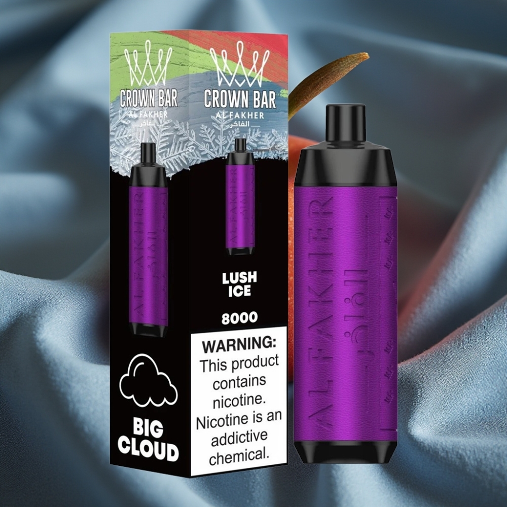 Al Fakher Crown Bar 8000 Crystal USB-C Şarj Buzlu Lush Disposable Vape