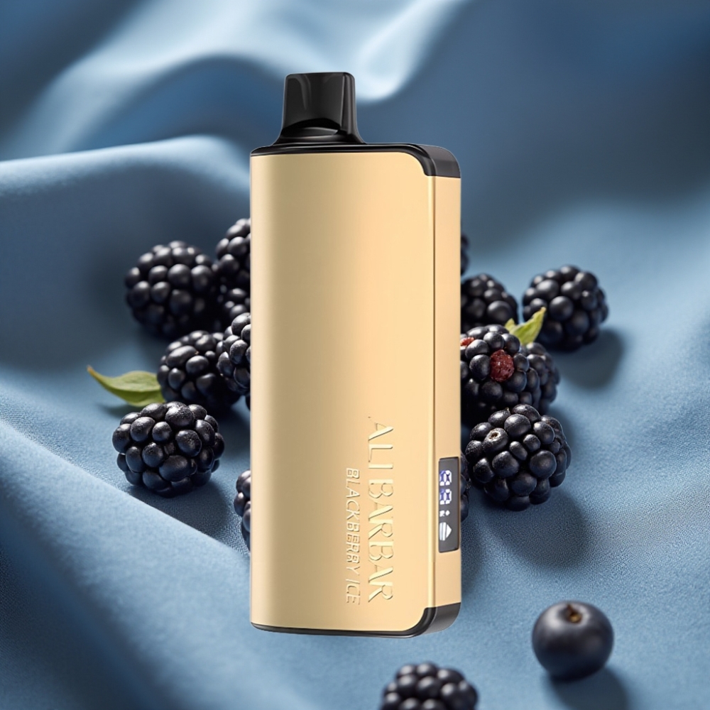 Alibarbar Ingot 9000 Puffs 22ml 2350mAh LED Siyah Böğürtlen Buz