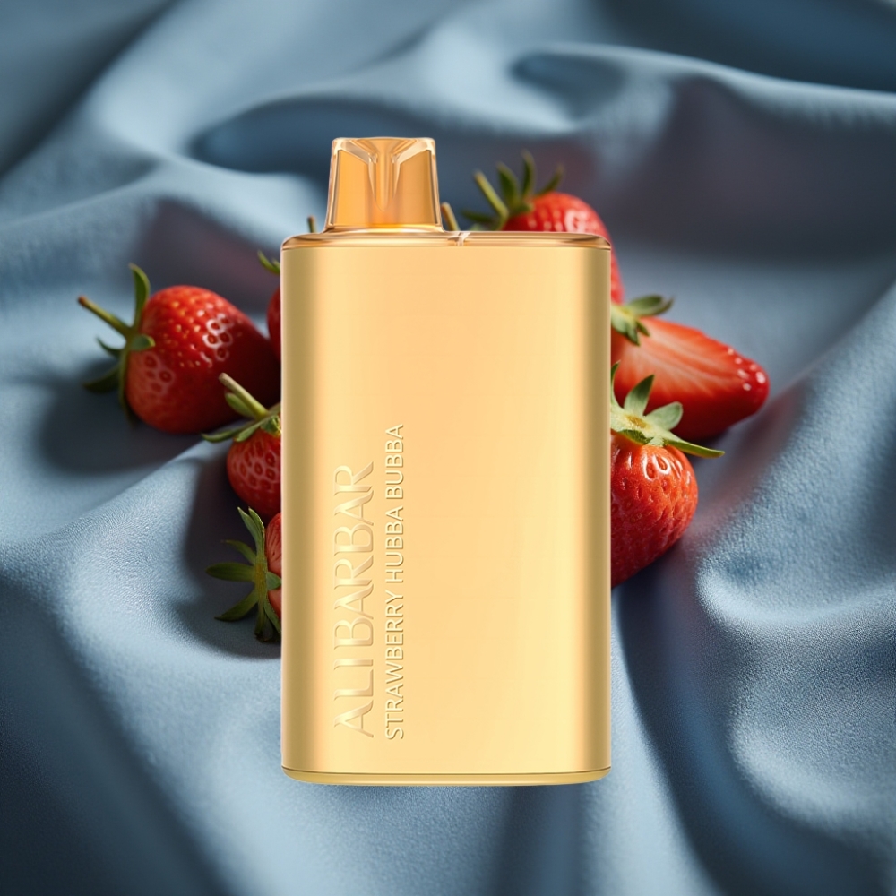 Alibarbar Rich 8000 Puffs 20ml 2000mAh Çilek Hubba Bubba Disposable Vape