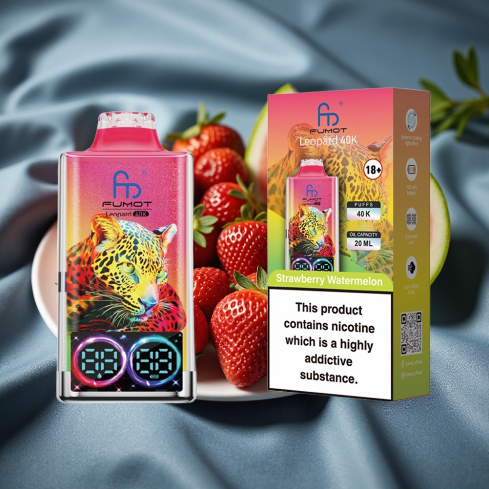 Fumot Leopard 40K Puffs Çilek Karpuz Aromalı 700mAh Dual Mesh Type-C Şarj