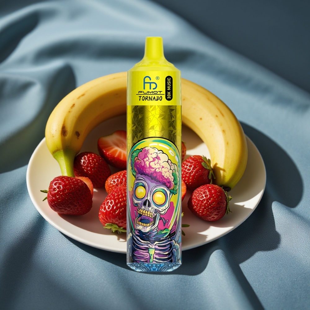 Fumot RandM Tornado 30000 Puff 30mL 5% Nikotin 1.0 Ohm Mesh LED Muz Çilek