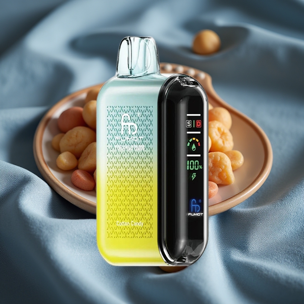Fumot Tornado 20000 Puff Akıllı Ekranlı Pamuk Şeker Aromalı Çift Mesh Coil