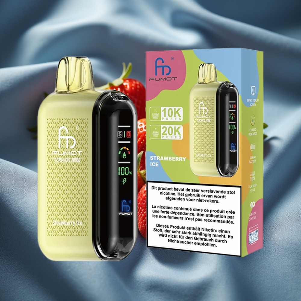 Fumot Tornado 20000 Puff Dual Mesh Coil 20ml 850mAh Çilek Buz