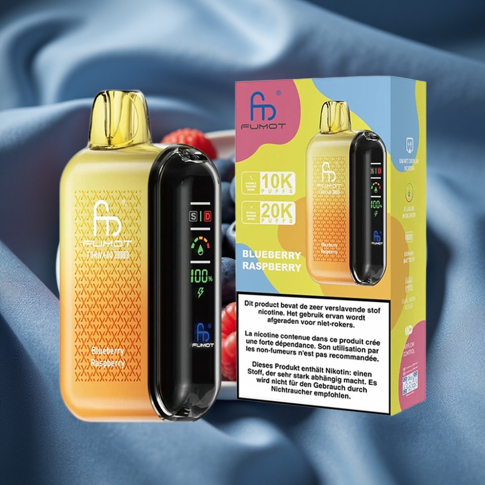 Fumot Tornado 20000 Puff Dual Mesh Coil 20ml Akıllı Ekran Ahudulu Yaban Mersini