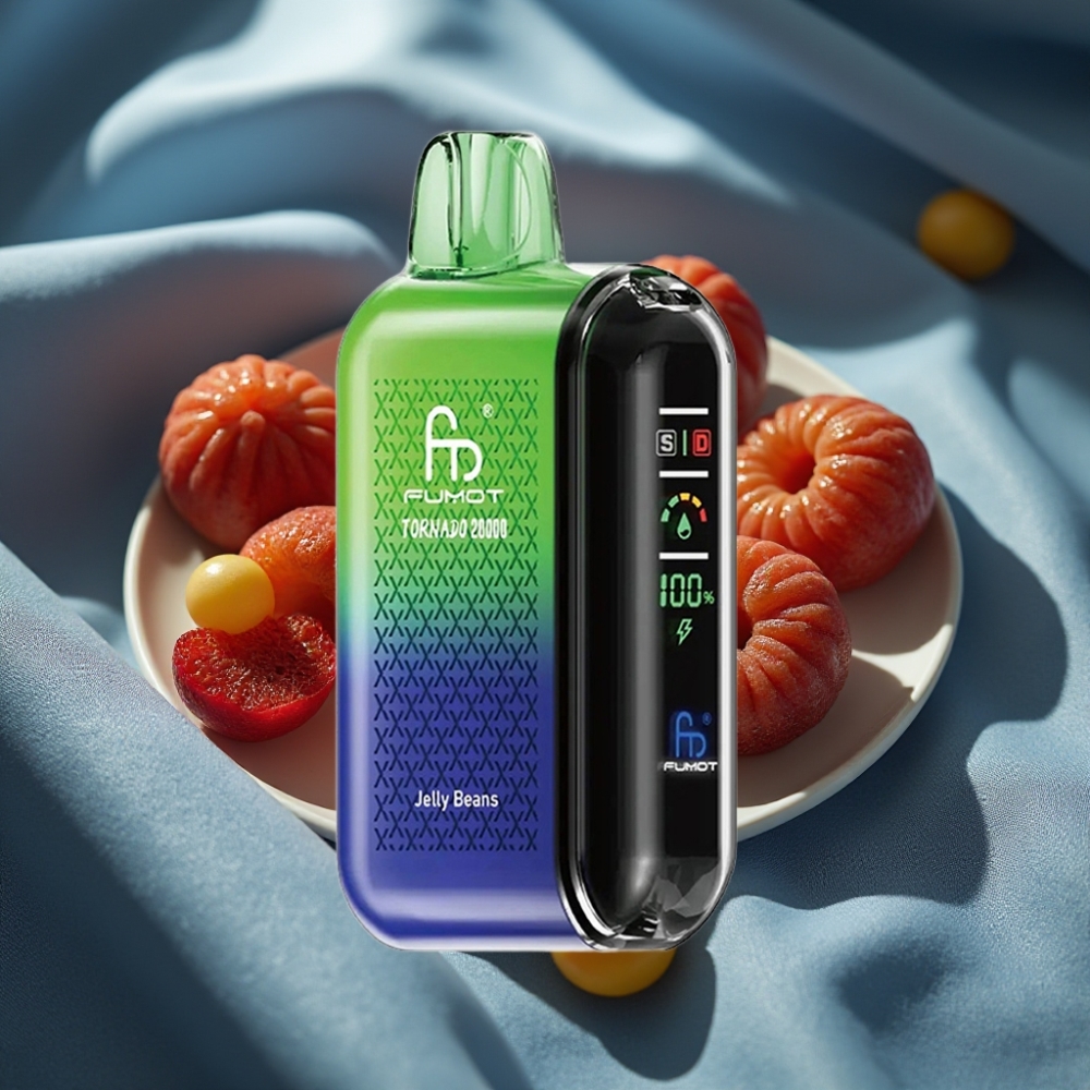 Fumot Tornado 20000 Puff Dual Mesh Coil 20ml Şarjlı Akıllı Ekran Jelly Beans Aromalı