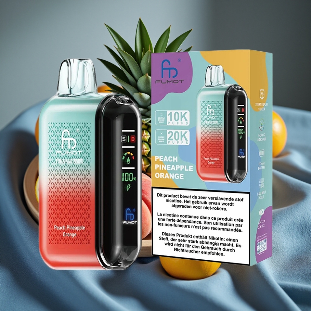 Fumot Tornado 20000 Puff Dual Mesh Coil Şeftali Ananas Portakal
