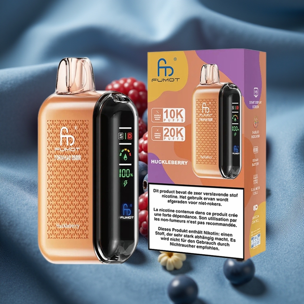 Fumot Tornado 20000 Puff Çift Mesh Bobinli 20ml Yaban Mersini