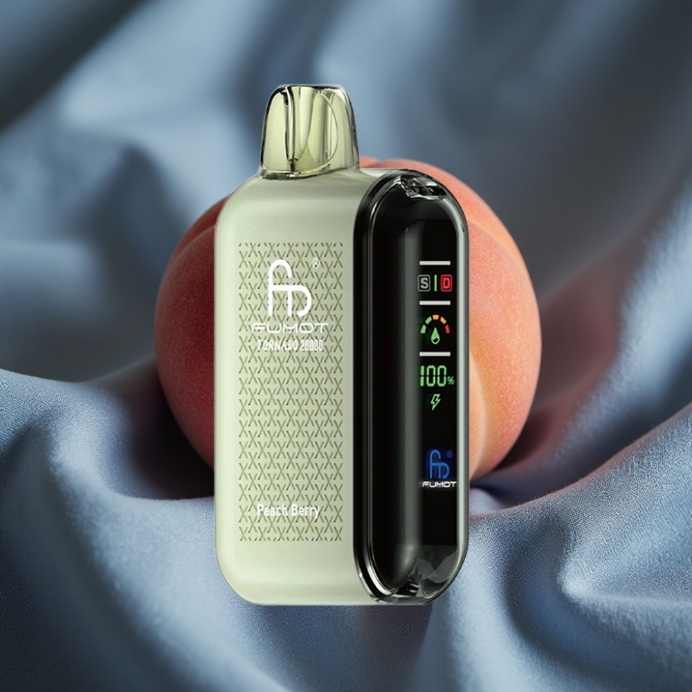 Fumot Tornado 20000 Puff Çift Mesh Coil Şeftali-Ahududu Akıllı Ekran