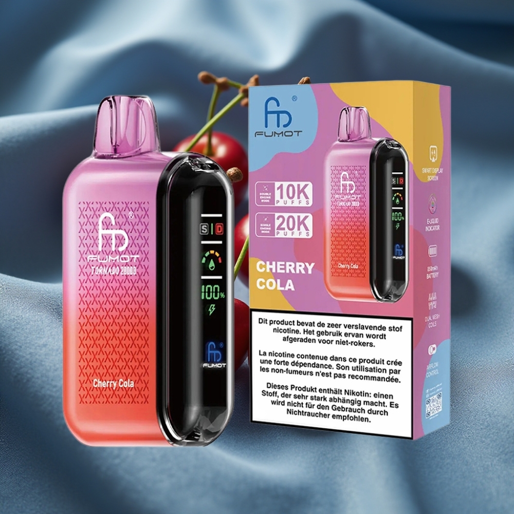 Fumot Tornado 20000 Puffs Çift Mesh Bobin 20ml Vişne Kola