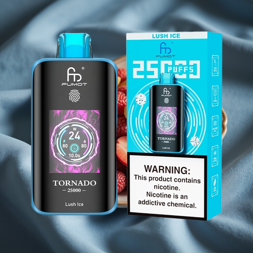 Fumot Tornado 25000 Puff HD Ekran 700mAh Şarj Edilebilir 20ml Lüks Buz