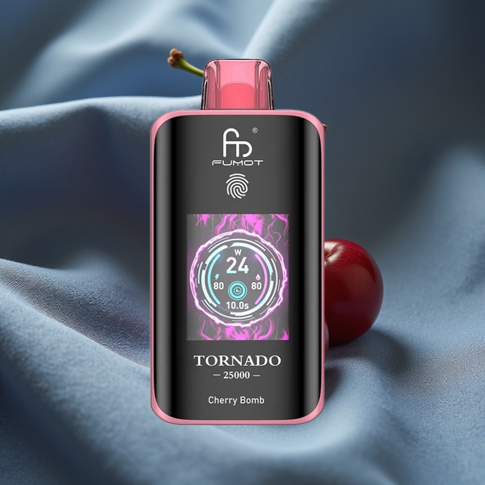 Fumot Tornado 25000 Puff HD Ekran 700mAh Şarj Edilebilir Kiraz Bombası