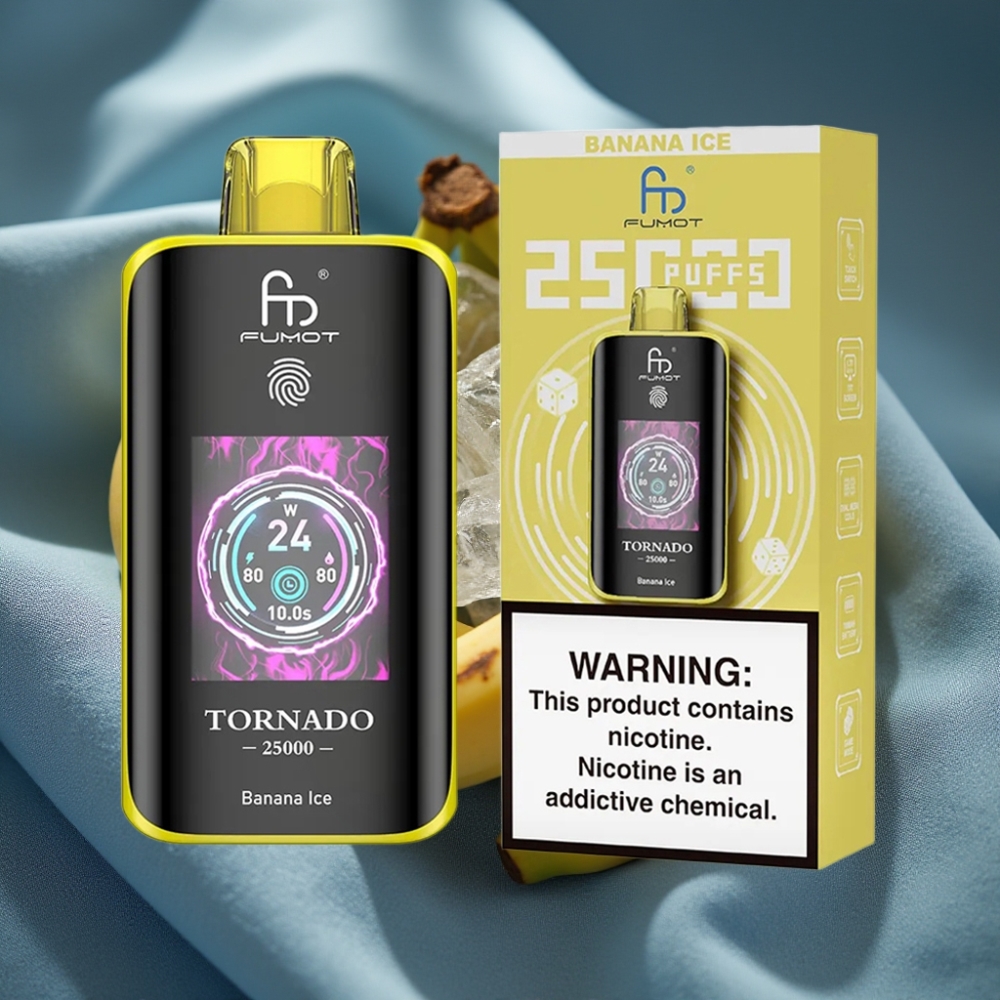 Fumot Tornado 25000 Puff HD Ekran 700mAh Şarj Edilebilir Pil Muz Buz