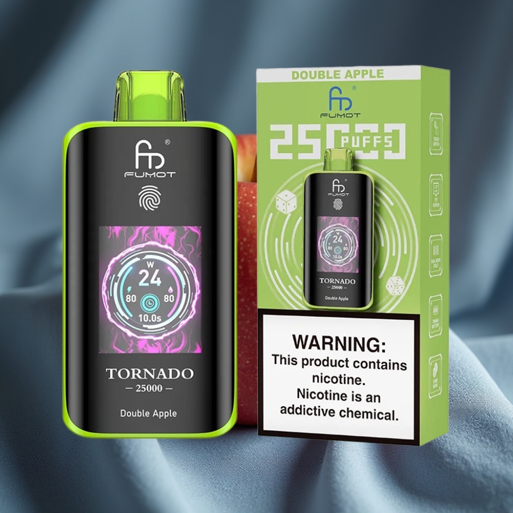 Fumot Tornado 25000 Puff HD Ekran 700mAh Şarjlı 20ml Çift Elma