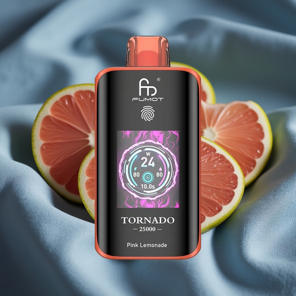 Fumot Tornado 25000 Puff HD Ekran 700mAh Şarjlı Pembe Limonata