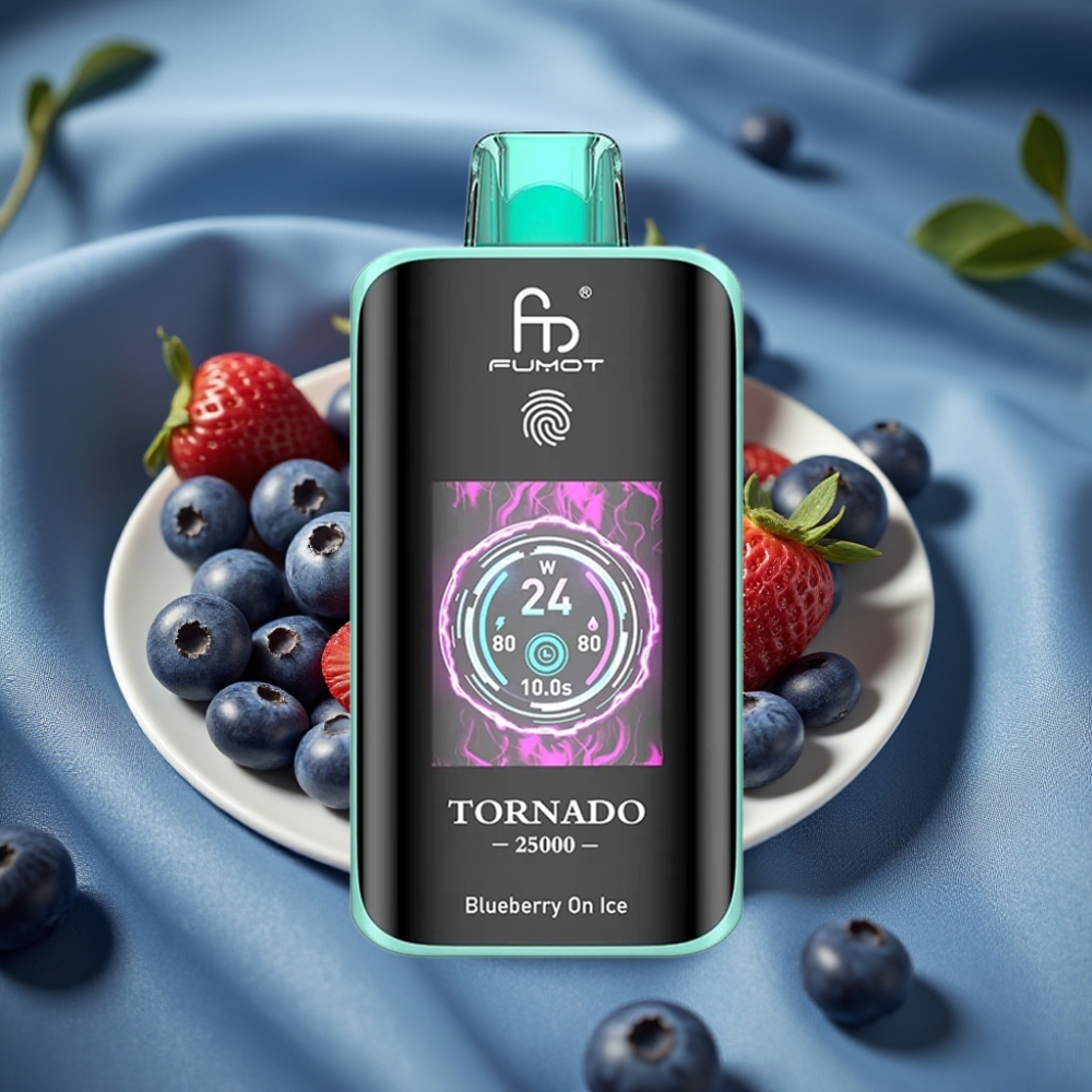 Fumot Tornado 25000 Puff HD Ekran 700mAh Şarjlı Type-C Yaban Mersini Buzlu