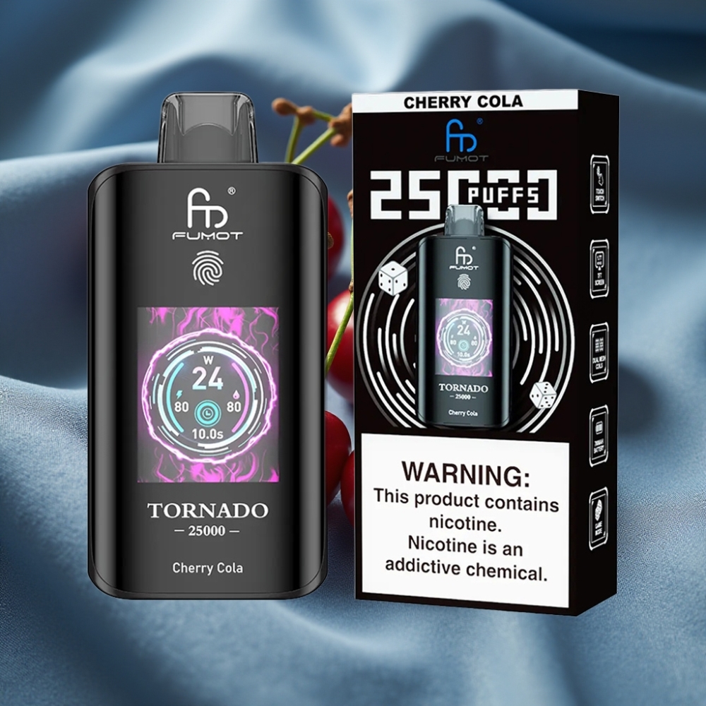Fumot Tornado 25000 Puff HD Ekran 700mAh Şarjlı Vişne Kola Aromalı