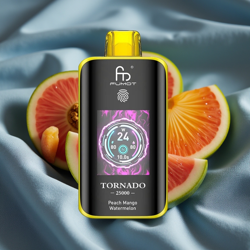 Fumot Tornado 25000 Puff HD Ekran 700mAh Şarjlı Şeftali Mango Karpuz Aromalı