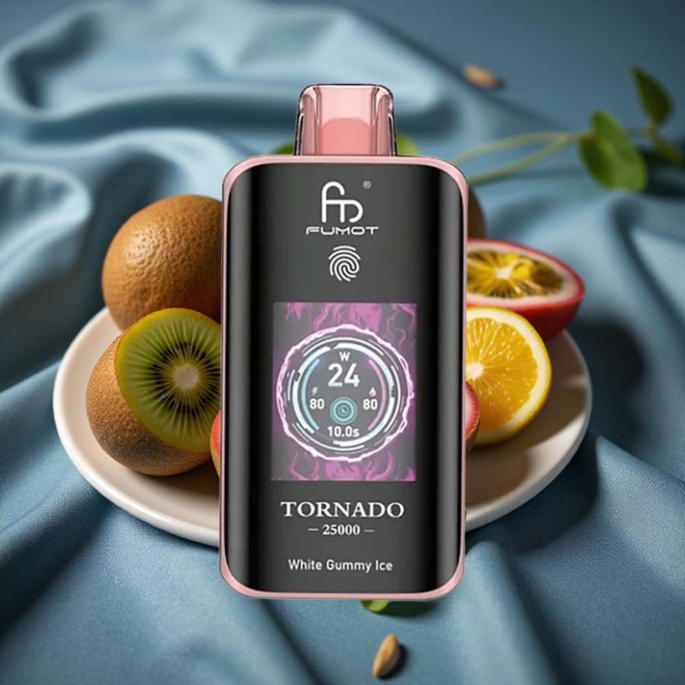 Fumot Tornado 25000 Puff HD Ekran Şarj Edilebilir Kivi Çarkıfeleği Guava Aromalı