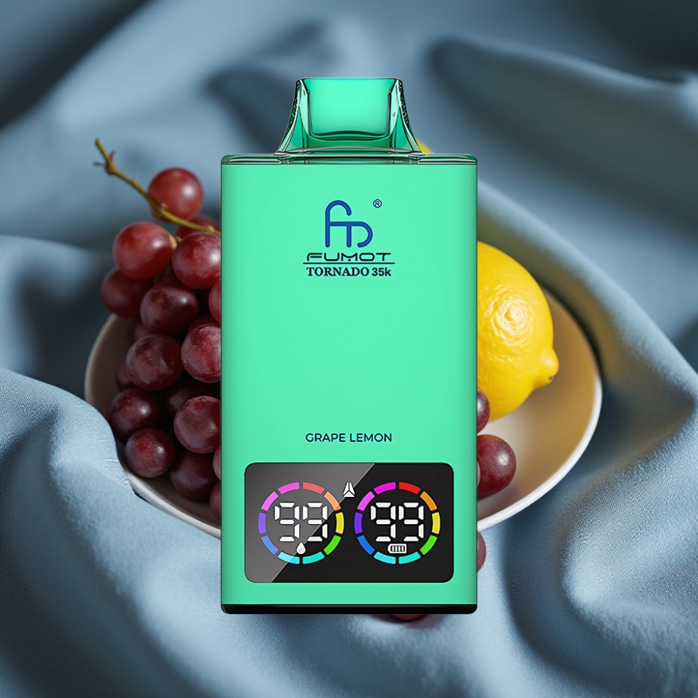 Fumot Tornado 35K 35000 Puff USB-C Hızlı Şarj Üzüm Limon Işık Göstergeli