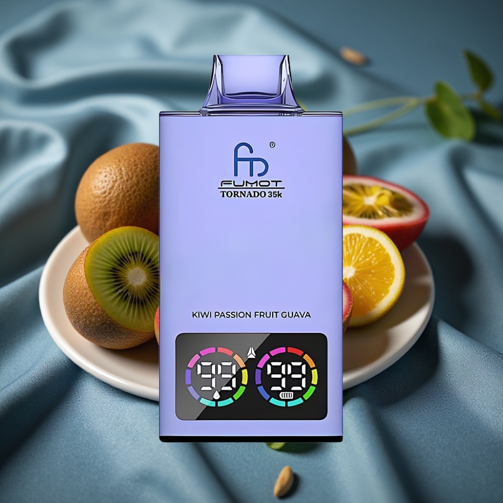 Fumot Tornado 35K 35000 Puff Çift Mesh Bobinli Kivi Çarkıfelek Guava USB-C Hızlı Şarj