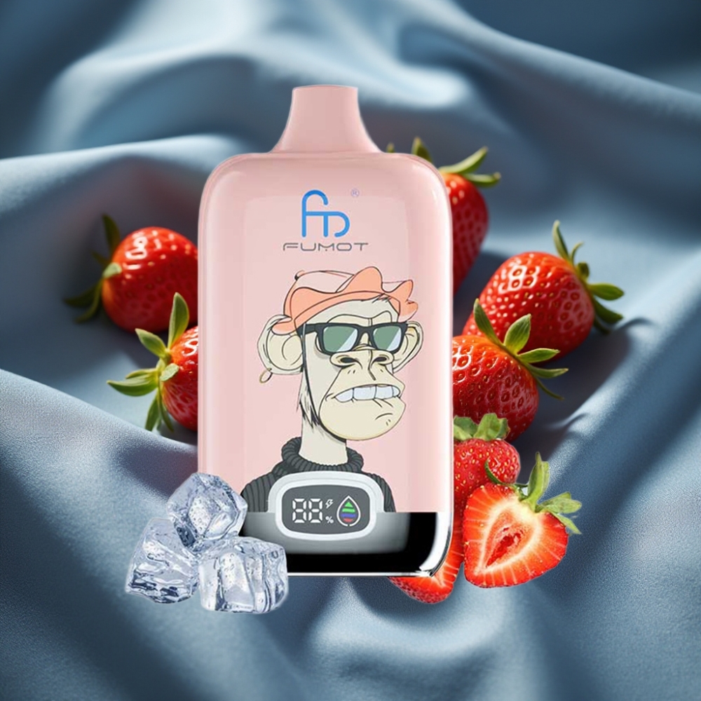 Fumot Tornado Digital Box 12000 Puffs Çilek Buz 20ml Mesh Coil Type-C Şarj