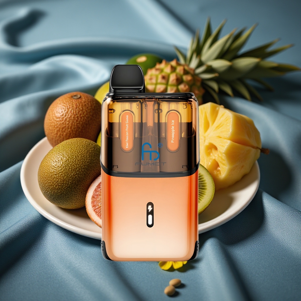 Fumot Ultra T32000 32000 Puff 800mAh Type-C Şarj Çarkı Ananas Buz ve Kivi Çarkıfelek Guava Aromalı