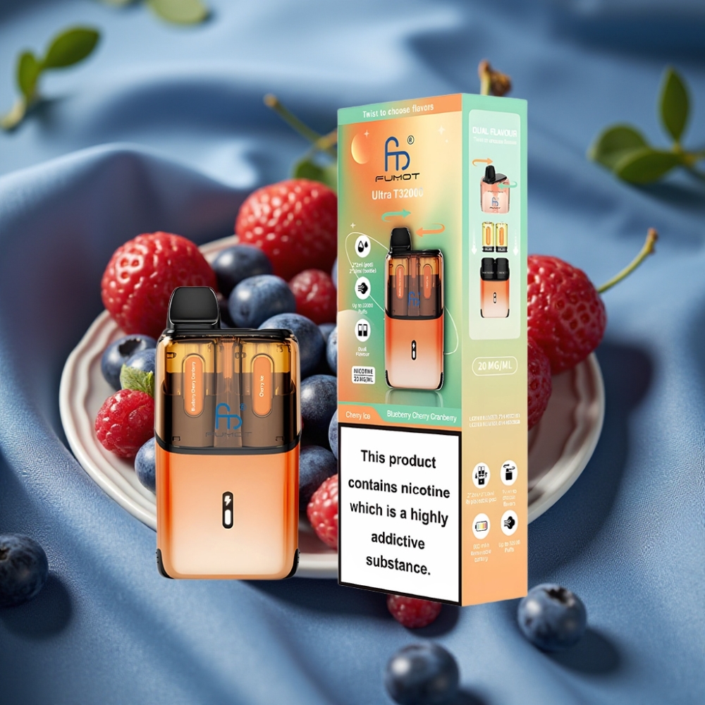 Fumot Ultra T32000 32000 Puff Type-C Şarj 24ml Yaban Mersini Kiraz Cranberry - Kiraz Buz