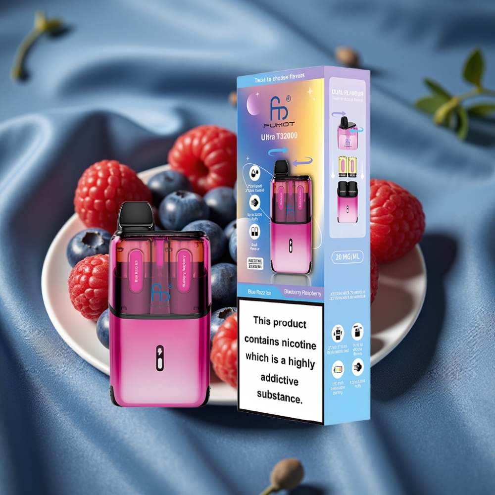 Fumot Ultra T32000 32000 Puff Type-C Şarj Mavi Ahududu Buz - Yaban Mersini Ahududu