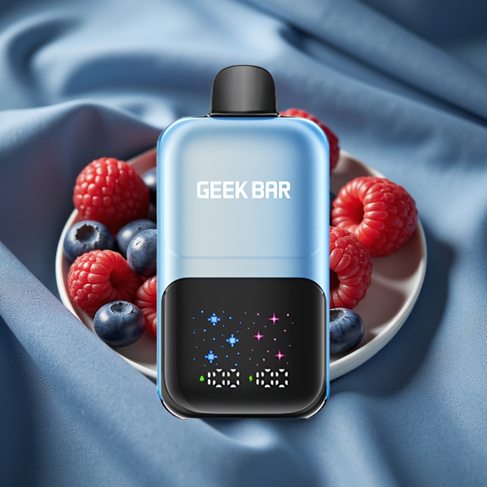 GEEK BAR 2GO 50000 Puff Büyük Ekran 20ml Çift Hazneli Ayarlanabilir Aromalı Yaban Mersini Ahududu Buz