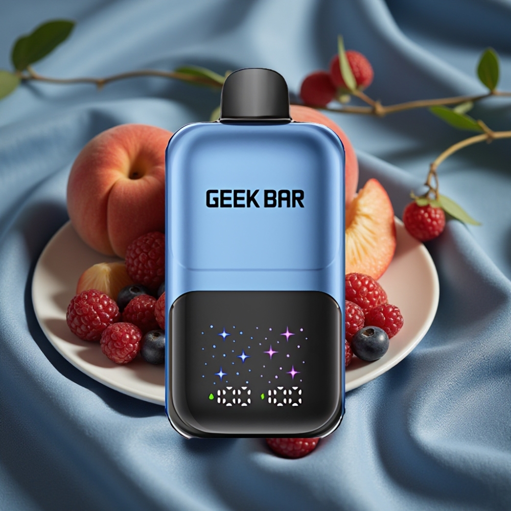 GEEK BAR 2GO 50000 Puff Şeftali & Meyveler 20ml Dual Tank Ayarlanabilir Ekran Şarjlı
