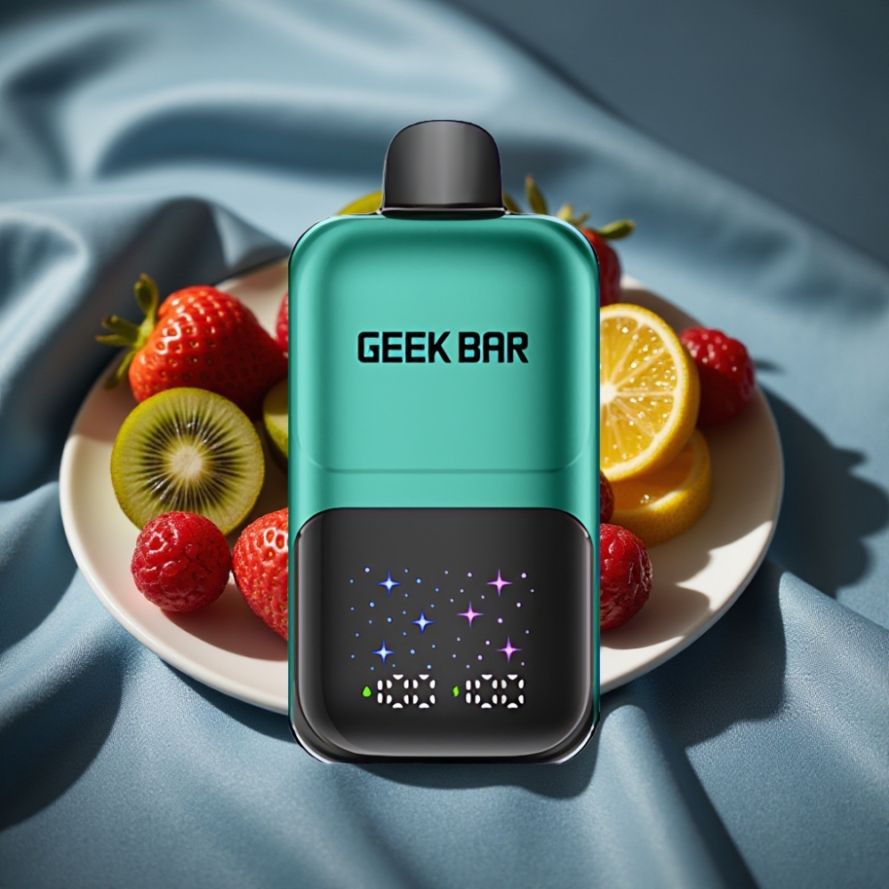 GEEK BAR 2GO 50000 Puff Çilek & Kivi Aromalı 20ml Dual Tank Rechargeable Ekranlı