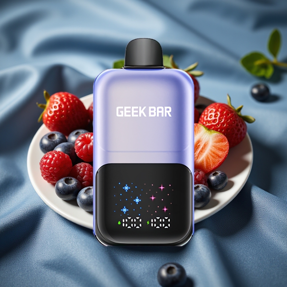 GEEK BAR 2GO Serisi 50000 Puff Büyük Ekranli 20ml Çift Hazneli Karışık Meyveler Ice Aromalı Disposable Vape Pen