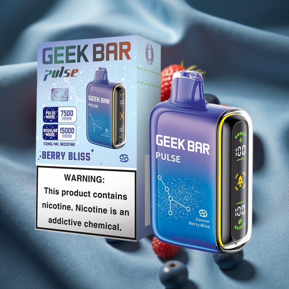 Geek Bar Pulse 15000 Puff 16ML 5% Nikotin Ayarlanabilir Hava Akışı USB Type-C Şarj
