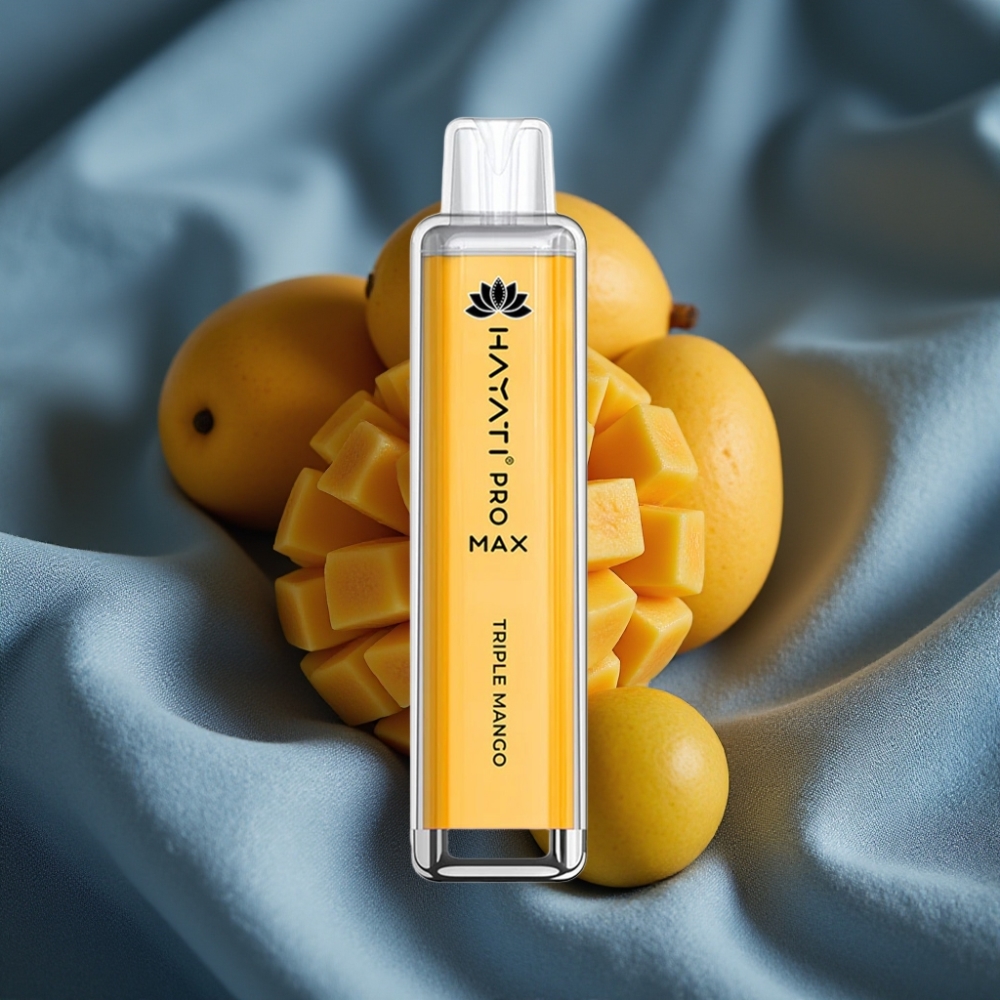 Hayati Pro Max 4000 Puf Çekme Aktif Çift 1.1 Ohm Mesh Coil Şarj Edilebilir Üçlü Mango