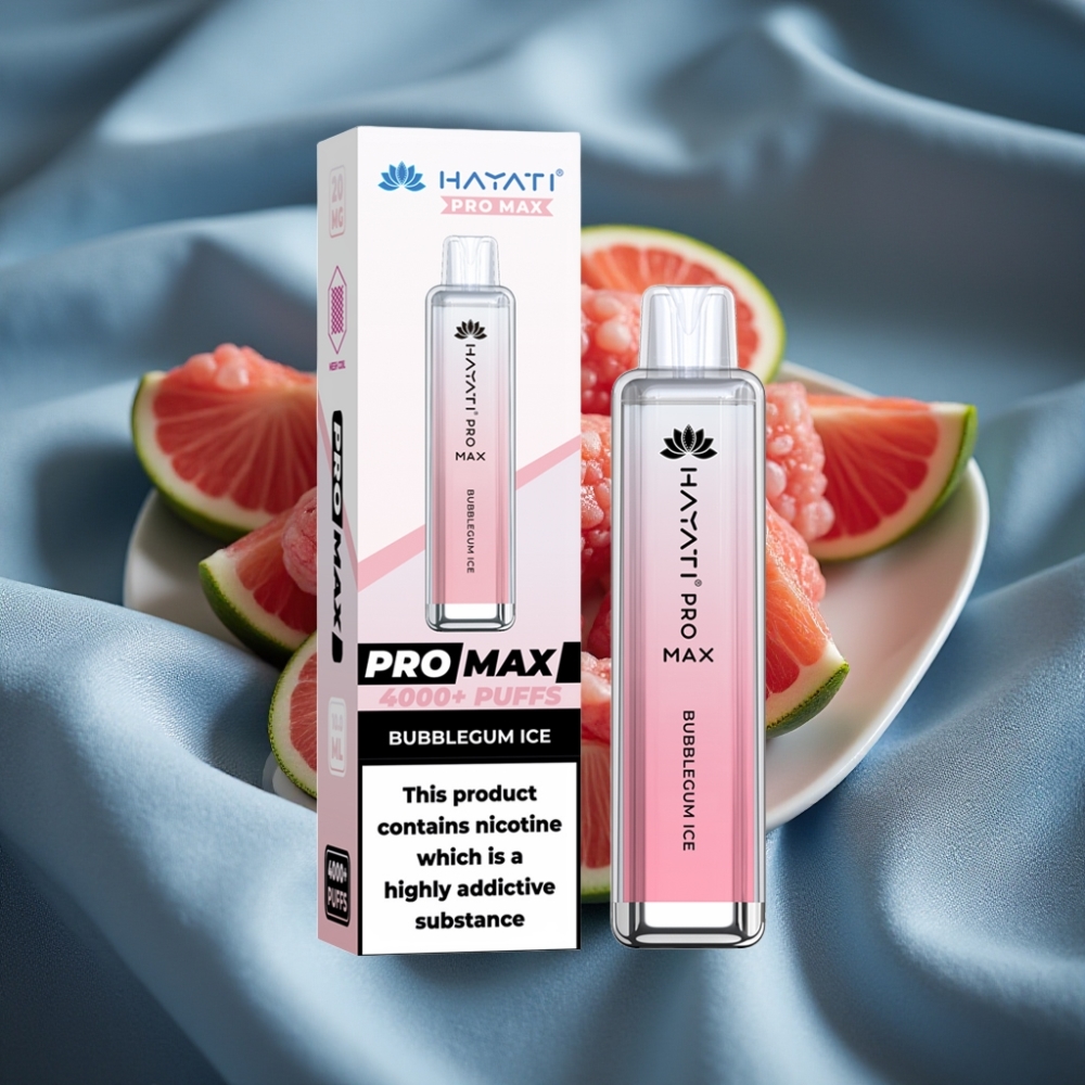 Hayati Pro Max 4000 Puff Şarj Edilebilir Crystal Görünüm Çift 1.1 Ohm Mesh Coil Sakız Buzu