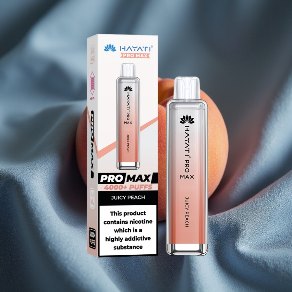 Hayati Pro Max 4000 Puff Şeftali Aromalı Çift 1.1 Ohm Mesh Bobinli Şarj Edilebilir