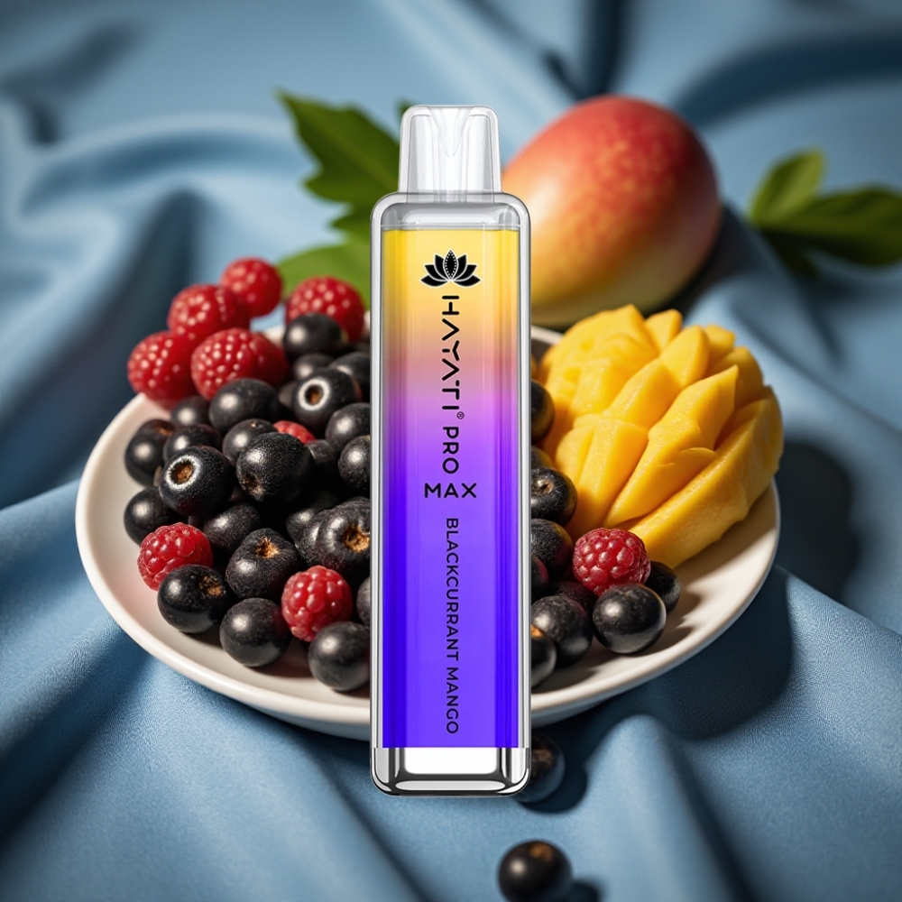 Hayati Pro Max 4000 Puff Çekmeyle Aktif Şarj Edilebilir Siyah Frenk Üzümü Mango Aromalı
