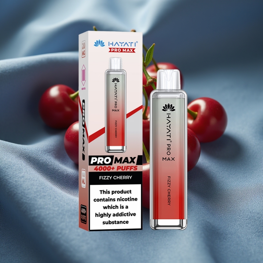 Hayati Pro Max 4000 Puff Şişkin Kiraz Aromalı Çift 1.1 Ohm Mesh Coil ve 1400mAh Batarya
