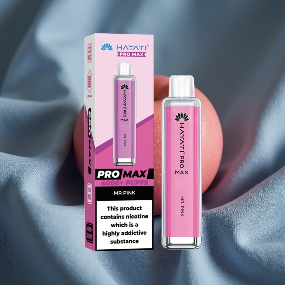 Hayati Pro Max 4000 Puff Çift 1.1 Ohm Mesh Bobinli Şarj Edilebilir Bay Pembe