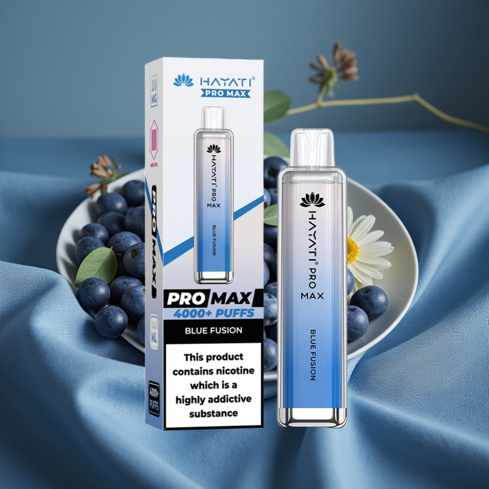 Hayati Pro Max 4000 Puff Çizgili Mavi Füzyon Şarj Edilebilir LED Işıklı
