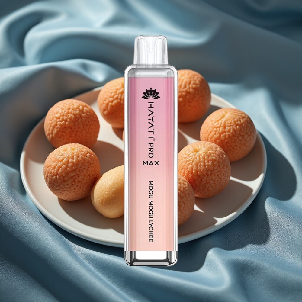 Hayati Pro Max 4000 Puff Çizgili Şeffaf Şarj Edilebilir Mogu Mogu Liçi Aromalı