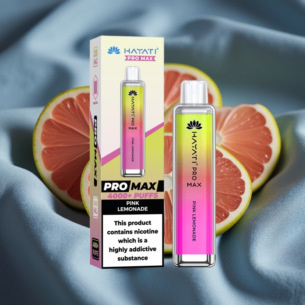 Hayati Pro Max 4000 Puffs Çift 1.1 Ohm Mesh Bobinli Pembe Limonata Aromalı Disposable Vape