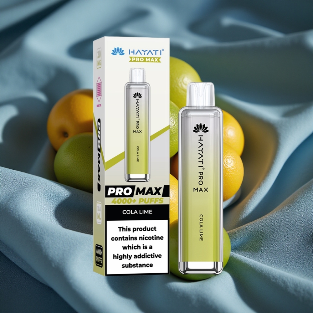 Hayati Pro Max 4000 Puffs Çift 1.1 Ohm Mesh Coil Şarj Edilebilir Kolalı Lime Aromalı