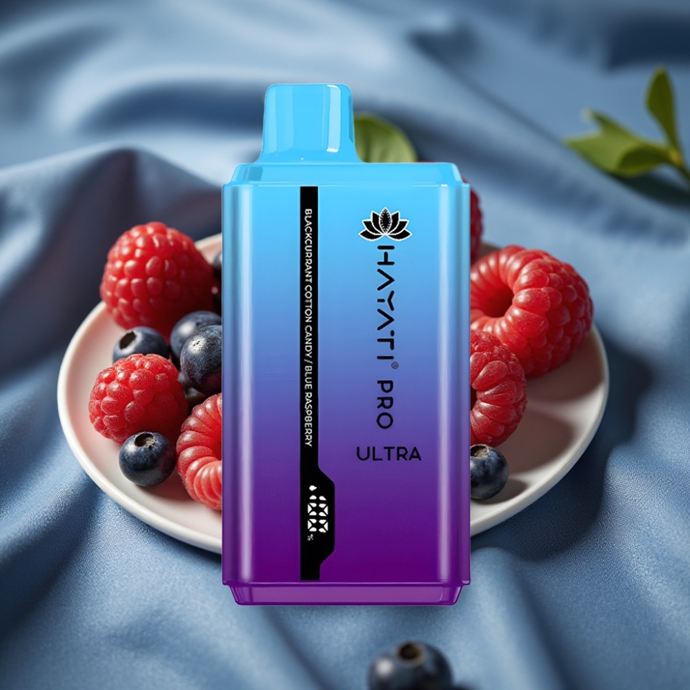 Hayati Pro Ultra 15000 Puff 850mAh 2×12ml 2% Kuşüzümü Pamuk Şeker Mavi Ahududu