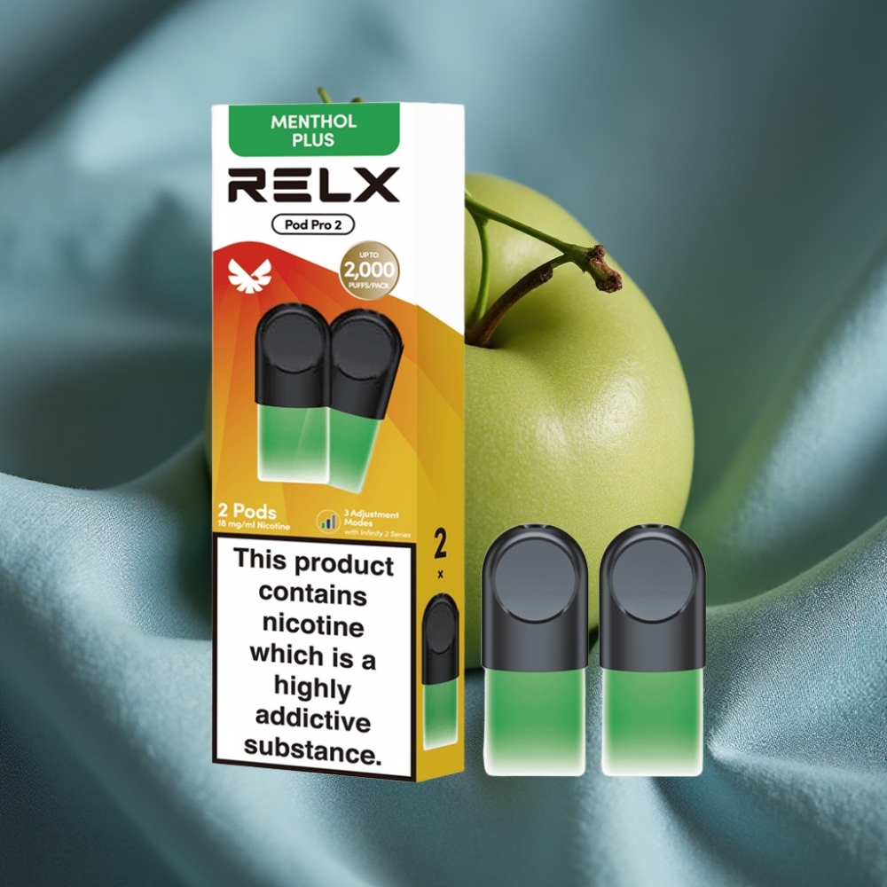 RELX Pod Pro 2 600 Puff 1.8% Nikotin 1.9ml Nane-Mentol Plus 3 Voltaj Ayarı