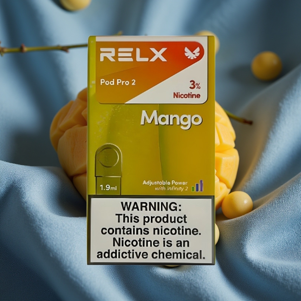 RELX Pod Pro 2 600 Puff 3% Nikotin 1.9ml Mango Buzu 3 Voltaj Ayarı